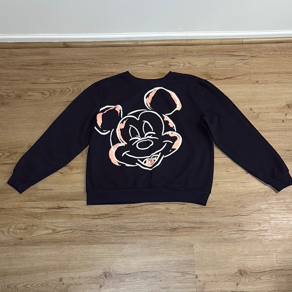 Disney Black Sweater with Pink Mickey Graphic